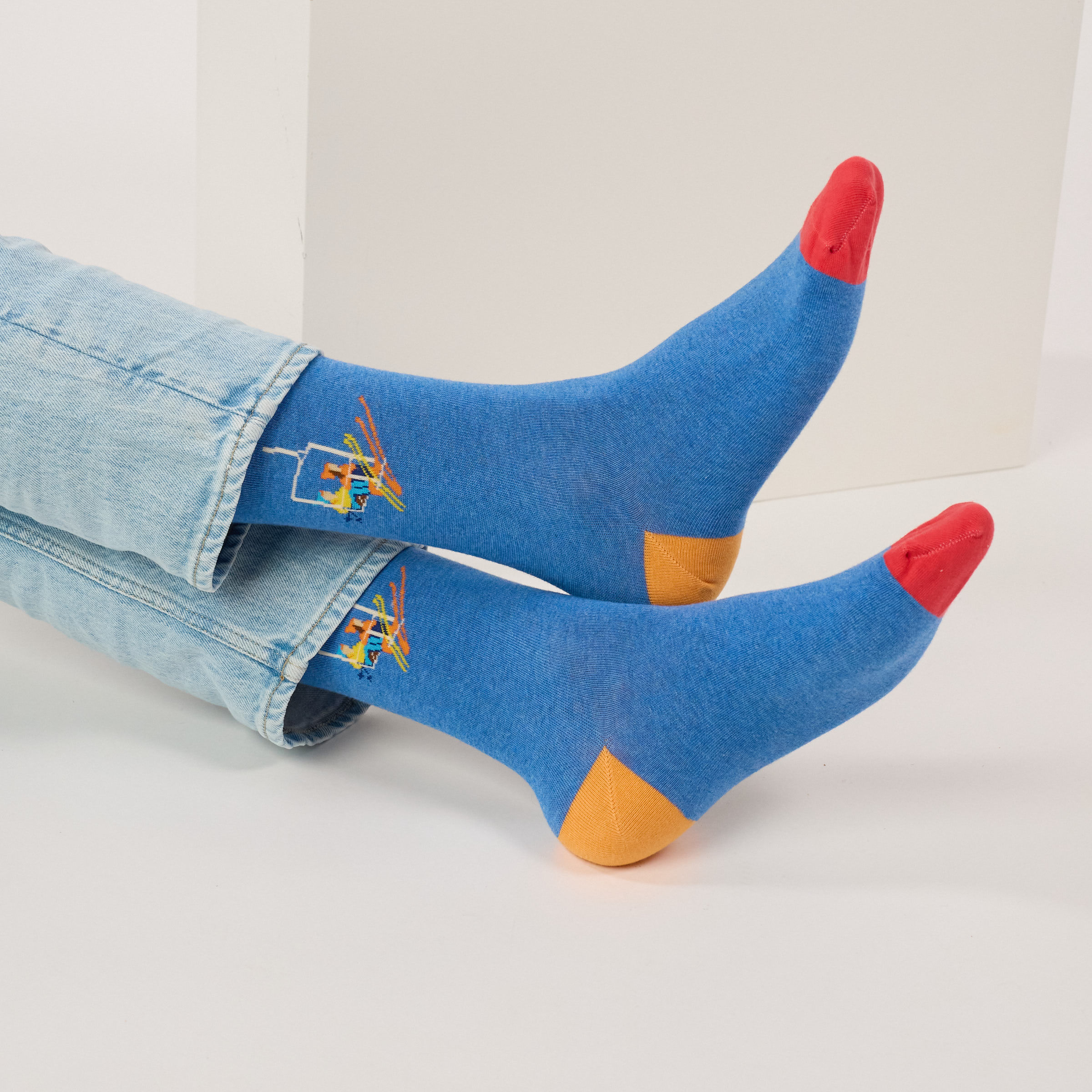 Chaussettes en coton peigné A motifs - Téléski