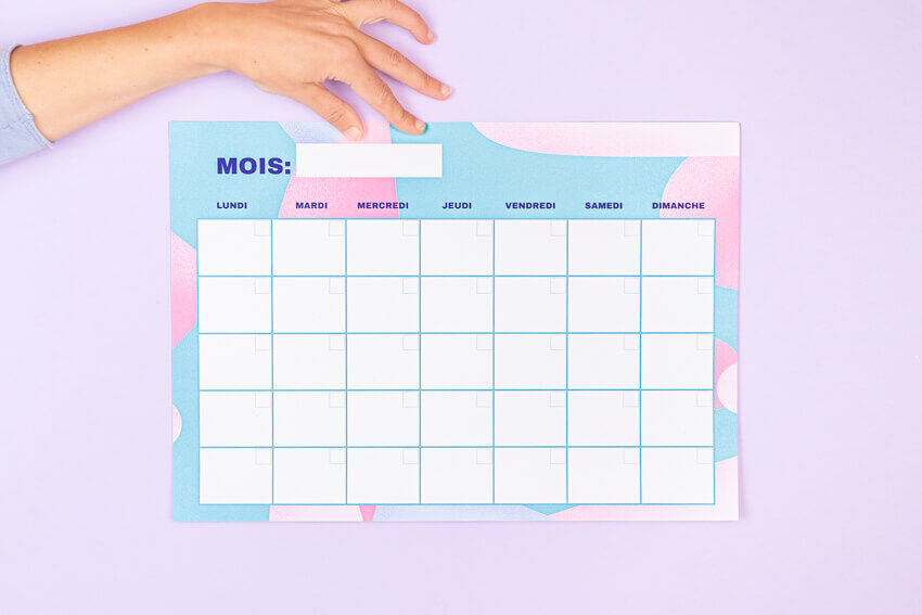 Timeless A3 organizational calendar - Colors