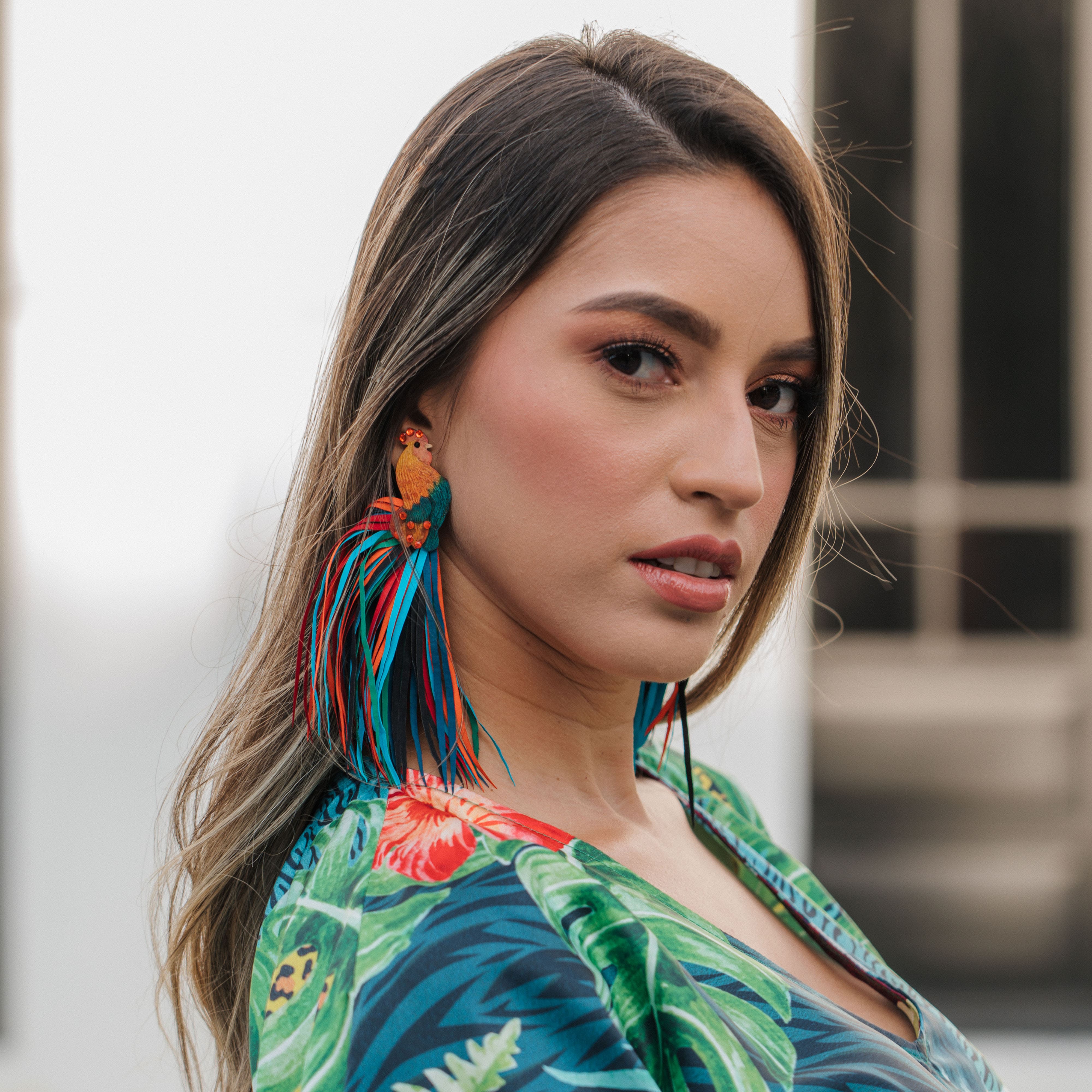 Rooster Totumo Earrings – Handcrafted Statement Jewellery
