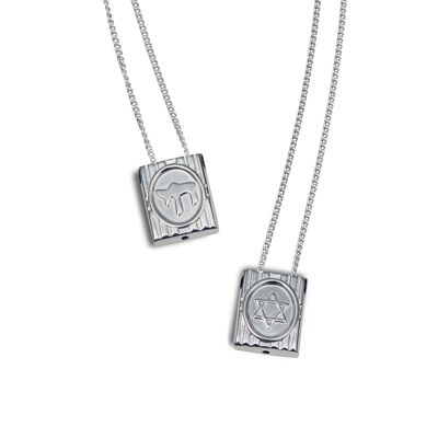 Star of David Escapulario in 925 Sterling Silver, with Chain