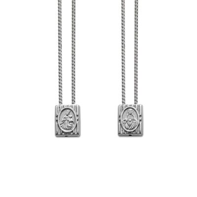 Petit Escaulario de Protection Traditionnel en Argent Sterling 925, avec Chaîne