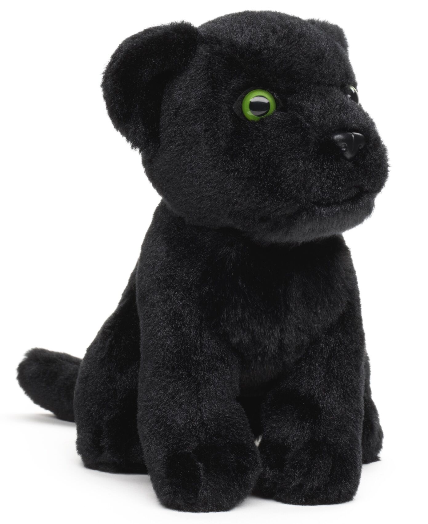Cría de pantera, sentada - 18 cm (altura) - Palabras clave: Animal salvaje exótico, peluche, juguete de peluche, animal de peluche, juguete para abrazar