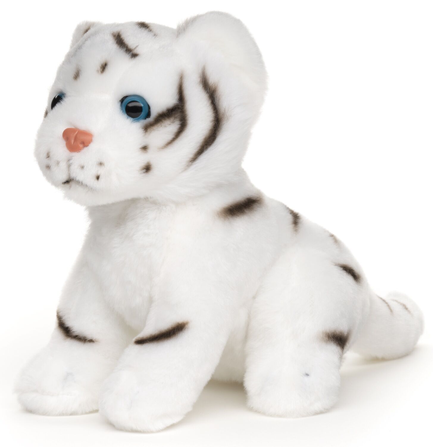 Weißer Tiger Baby, sitzend - 18 cm (Höhe) - Keywords: Exotisches Wildtier, Plüsch, Plüschtier, Stofftier, Kuscheltier