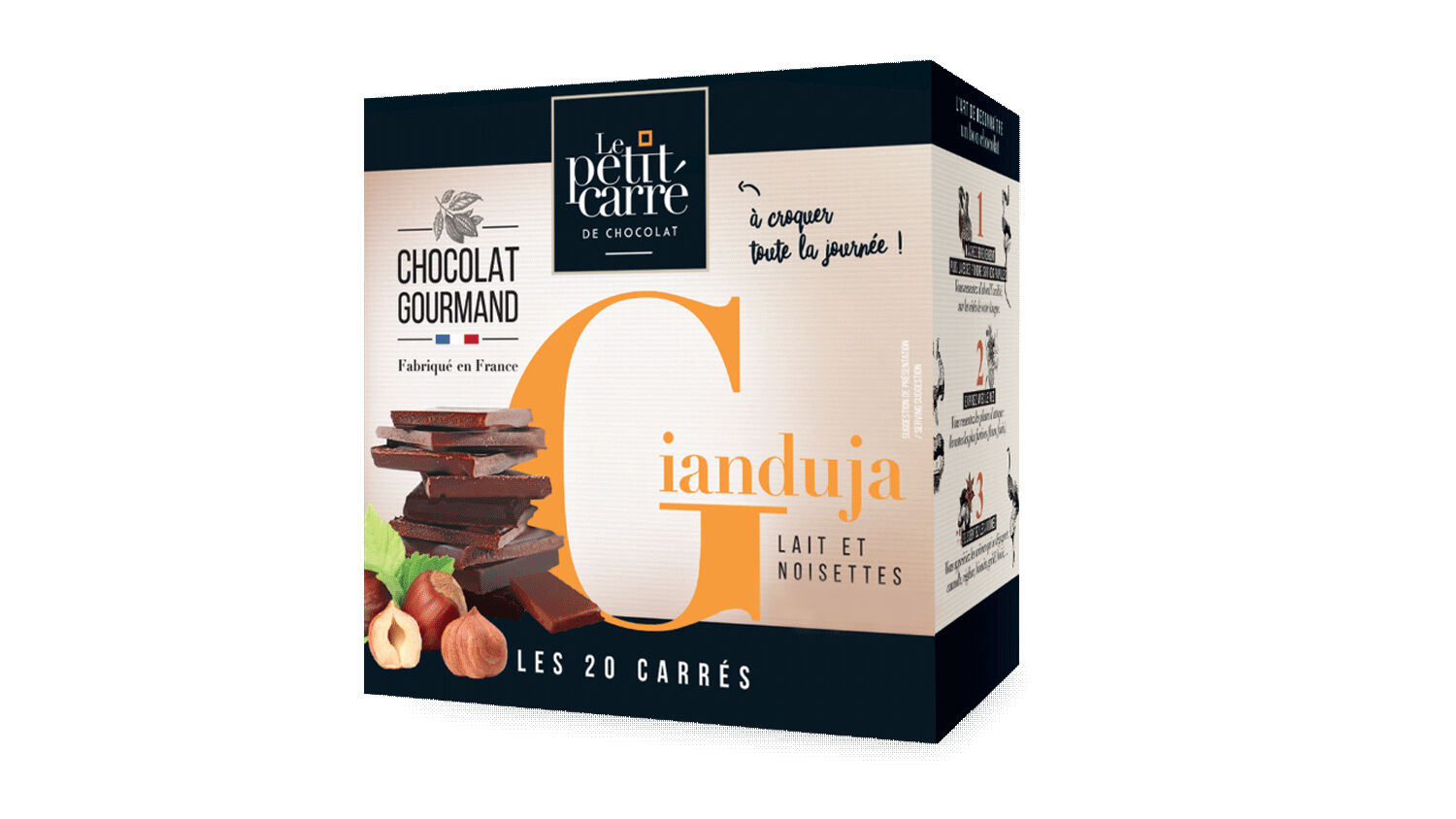 Gianduja chocolate squares - Box of 20