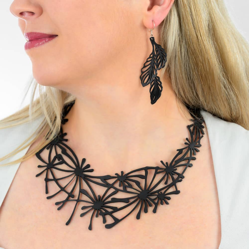 Dandellion Recycled Rubber Statement Necklace