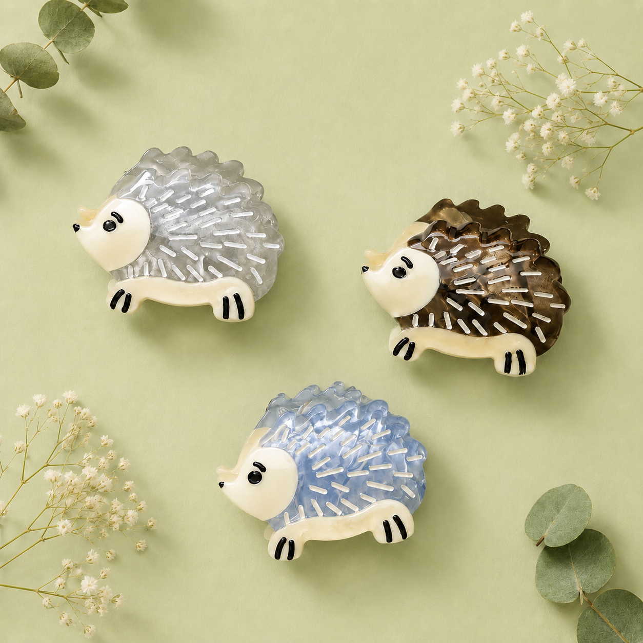 Mini-Igel-Haarspange aus Acetat