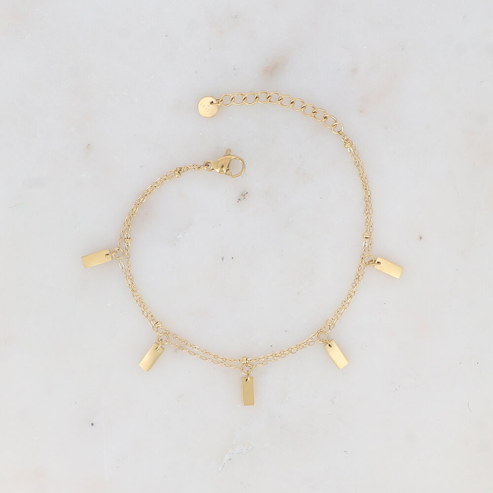Bracelet 2 rangs avec mini rectangles LS485