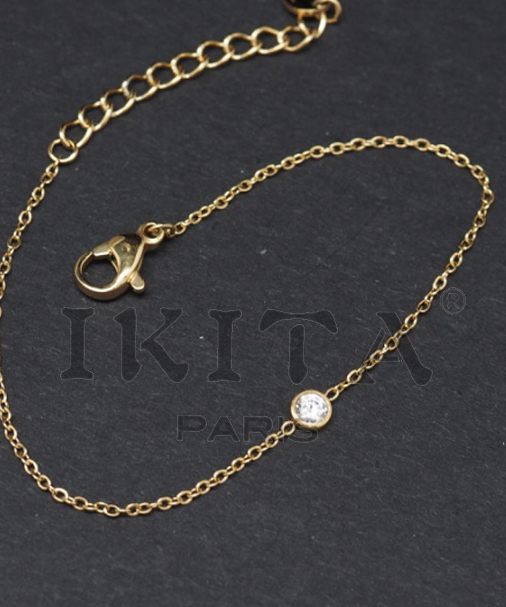 Bracelet sur chaîne avec mini strass LS325