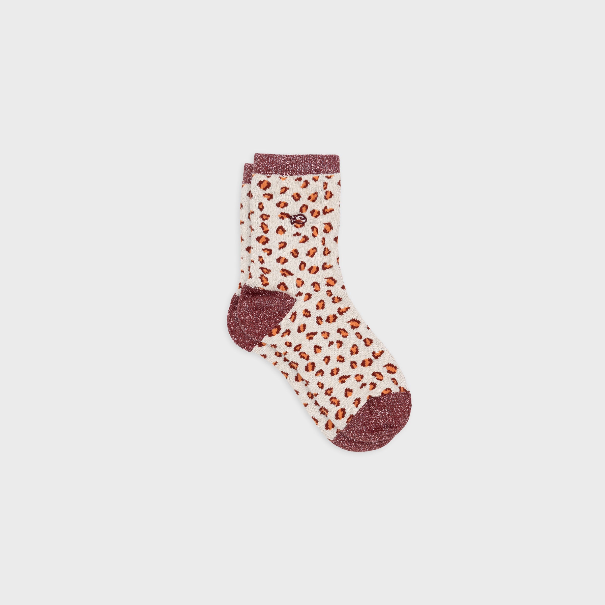 Chaussettes fille léopard - Beige et orange