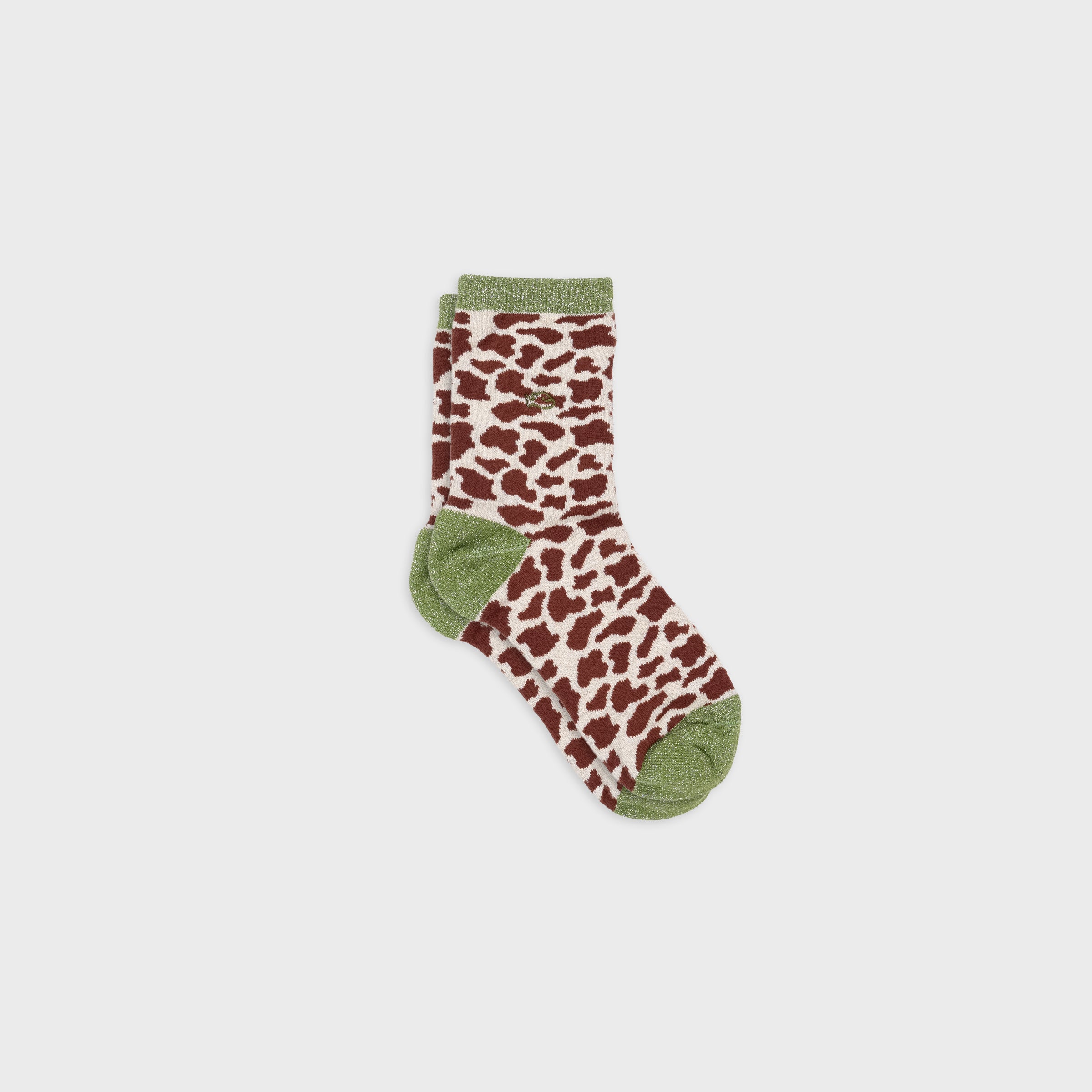 Chaussettes fille léopard - Marron et beige