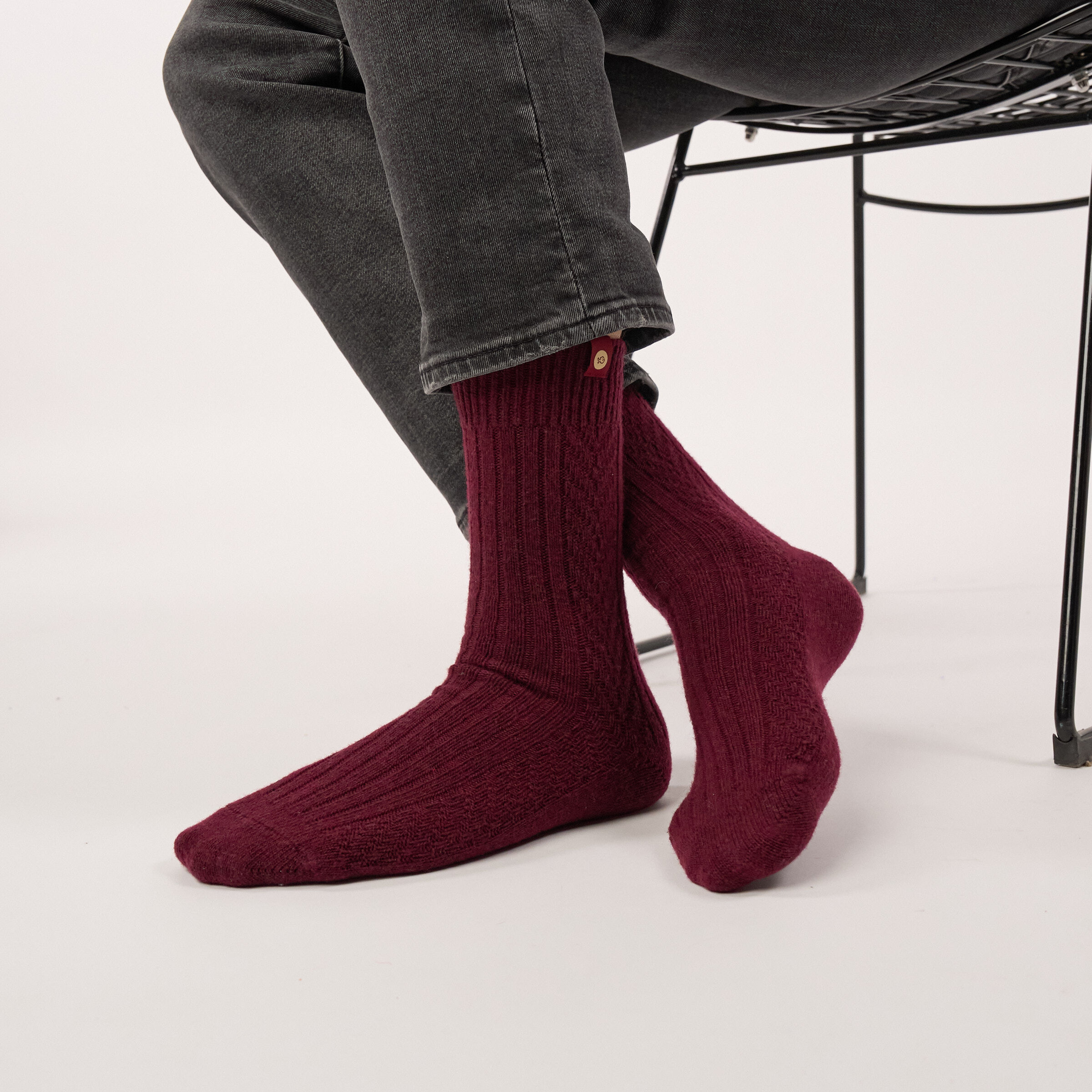 Chaussettes en laine - Bordeaux