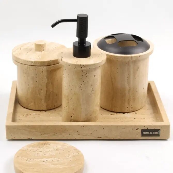 Travertine Vanity Set – SU Black Modern Bathroom Decor