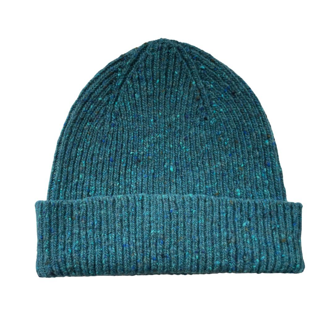 Gorro de lana auténtica de Donegal | Unisex, de punto grueso acanalado | Hecho en Escocia