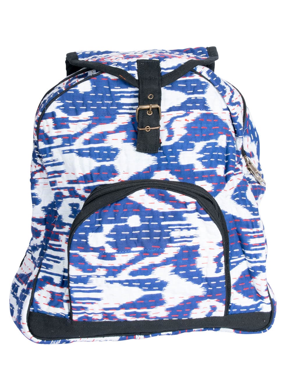 Zaino blu con cuciture