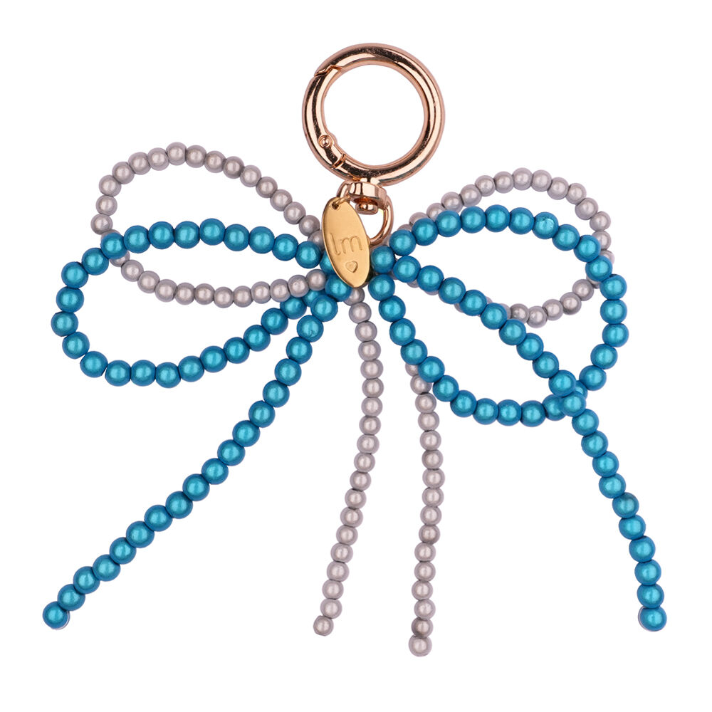 Cadena para bolso con lazo azul grisáceo