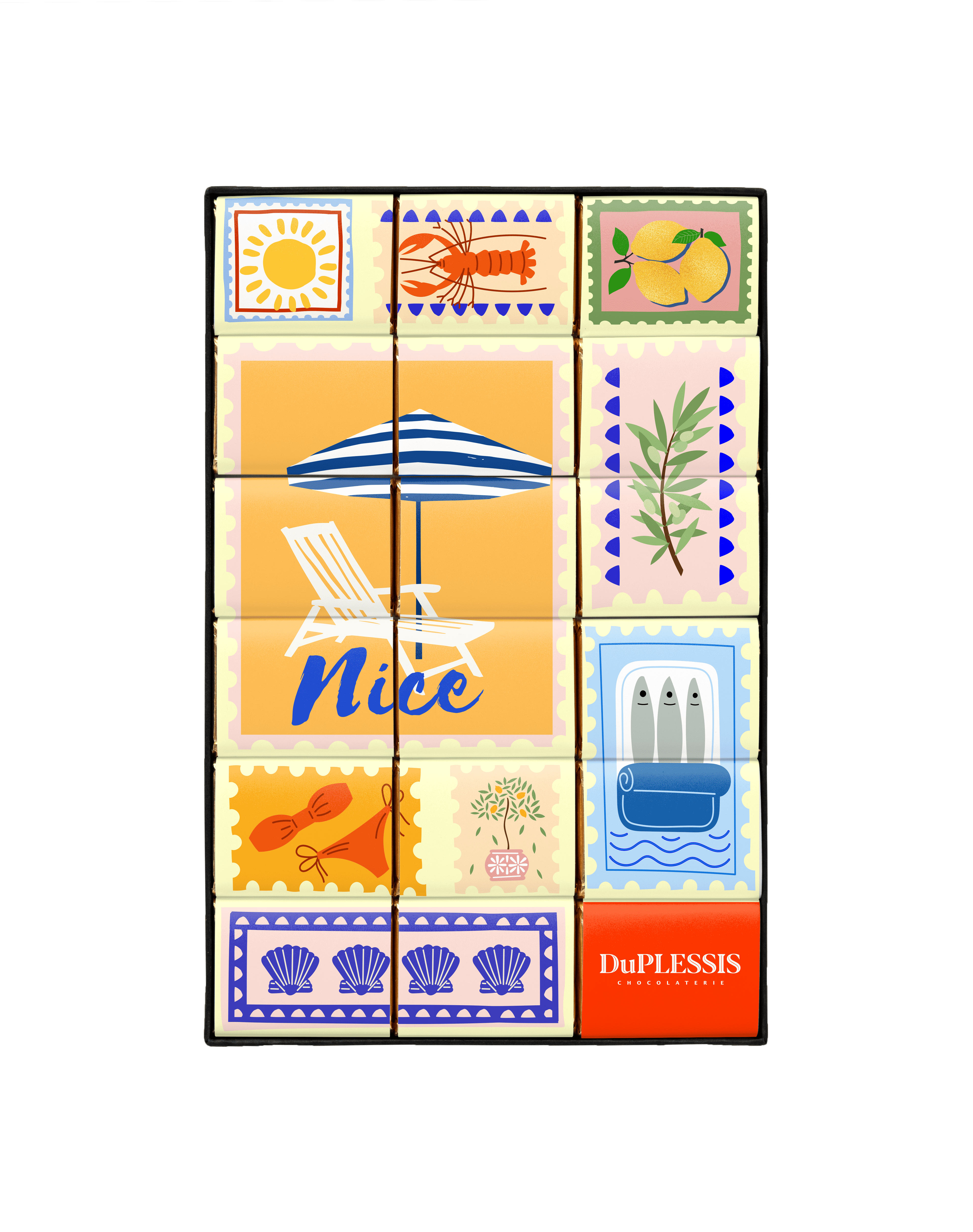 "Stamps of Nice" chocolate box
