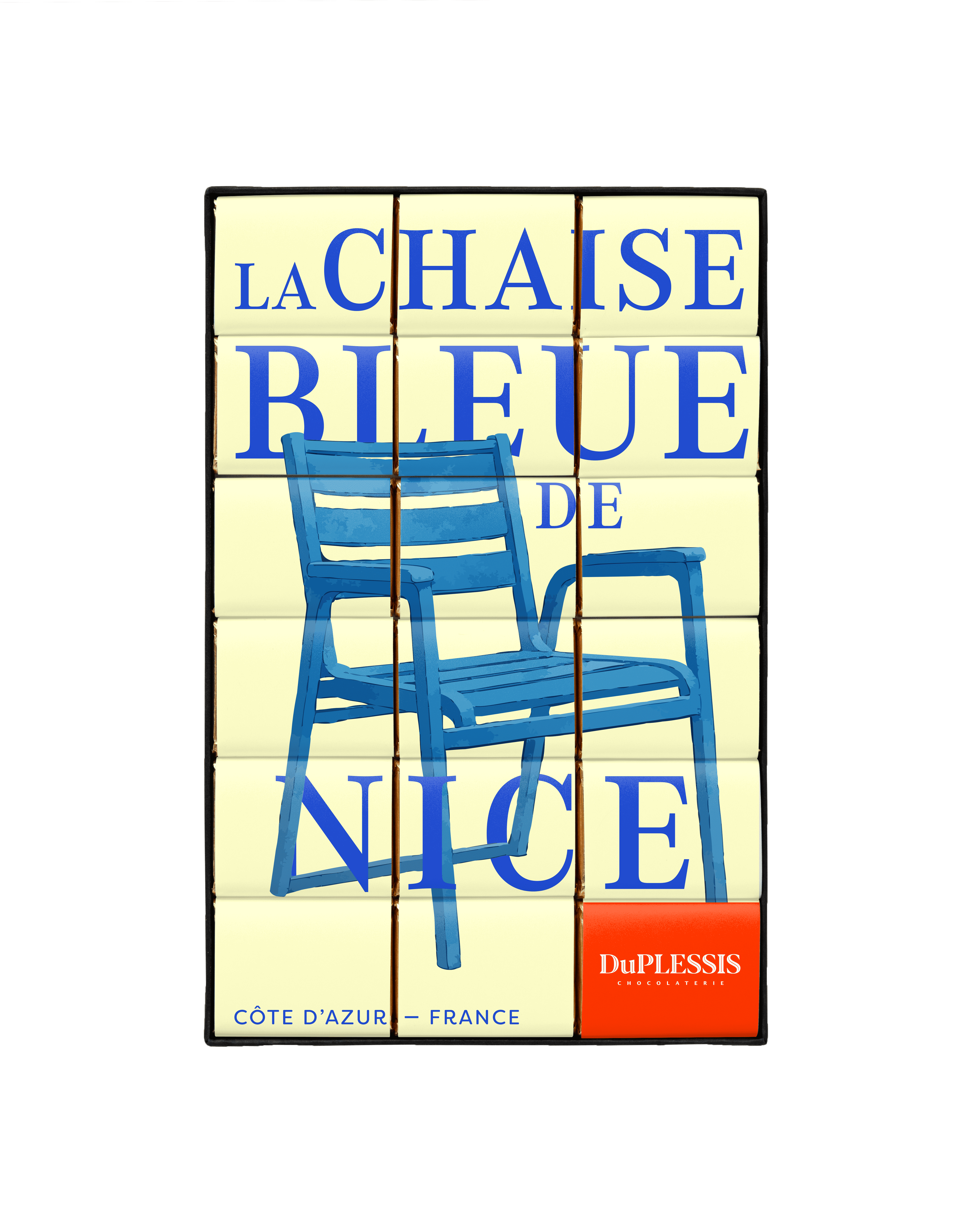 "Blue Chair of Nice" chocolate box