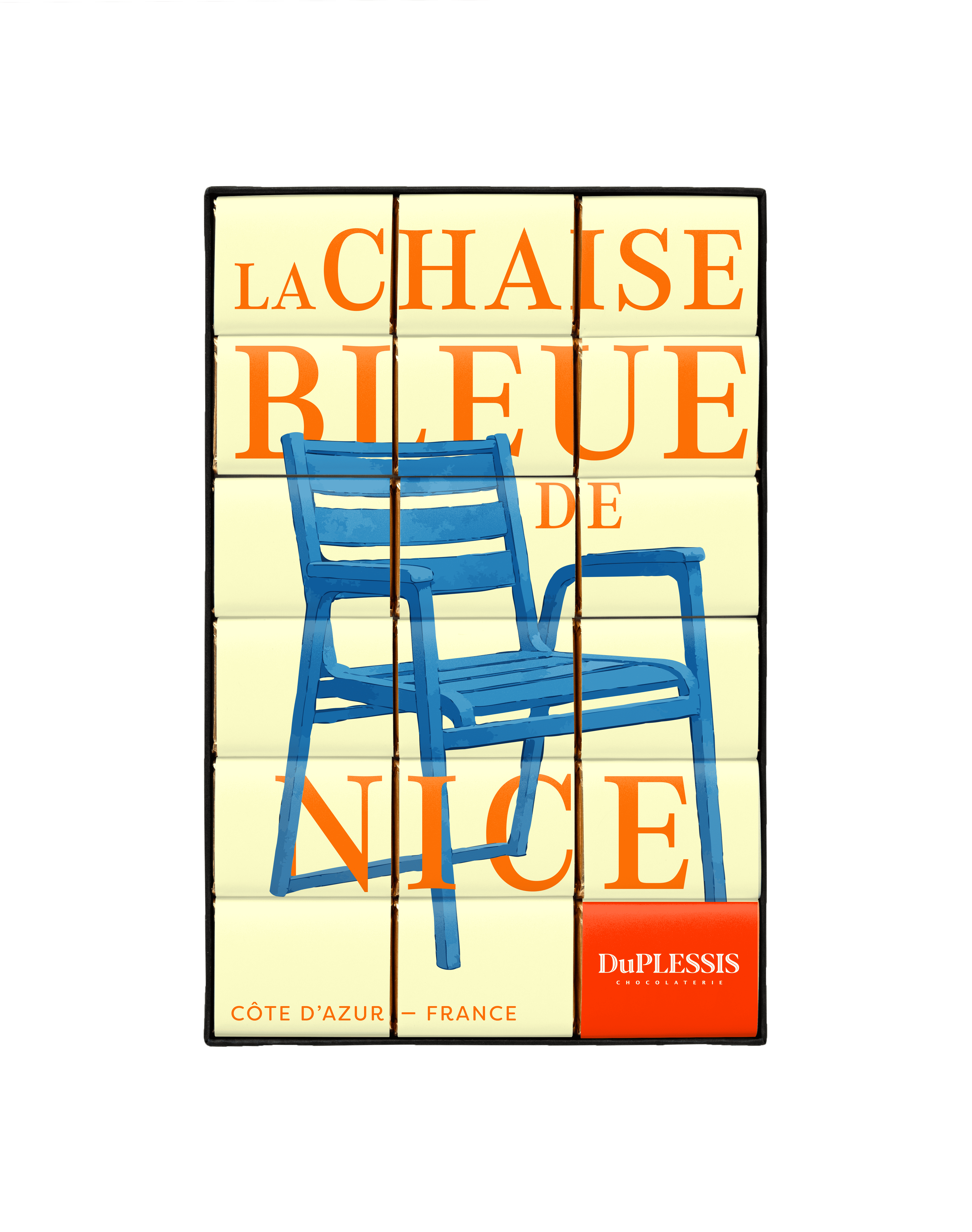 "Blue Chair of Nice" chocolate box