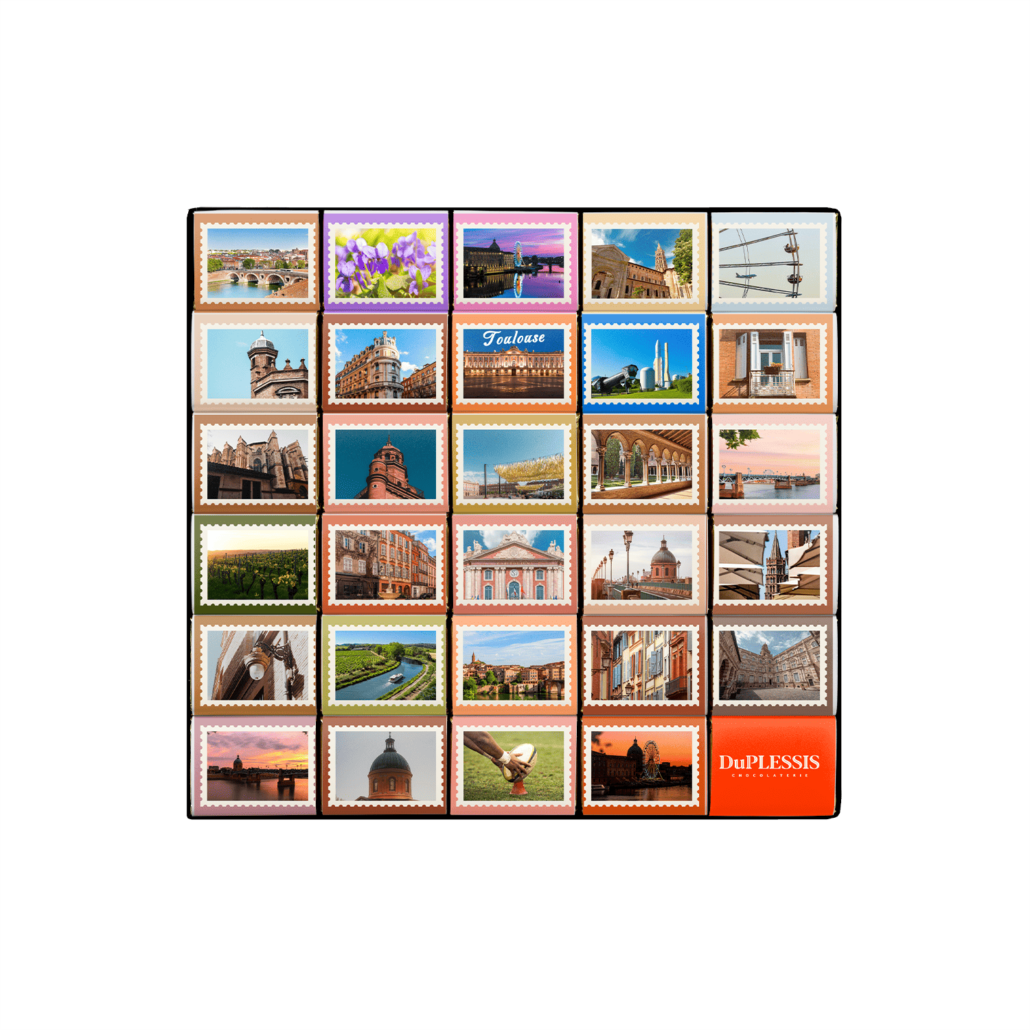 "Toulouse Stamps" chocolate box