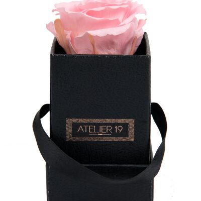 1 parfümierte ewige Rose Rose Tendre - Black Square Box