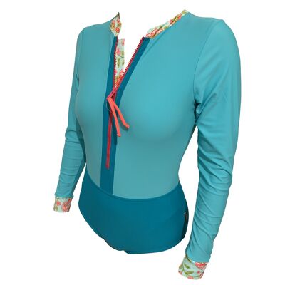 CARAIBI Maillot une pièce manches longues anti uv femme