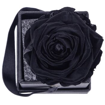 1 rose éternelle parfumée Noir Profond - Box carrée Noire 2
