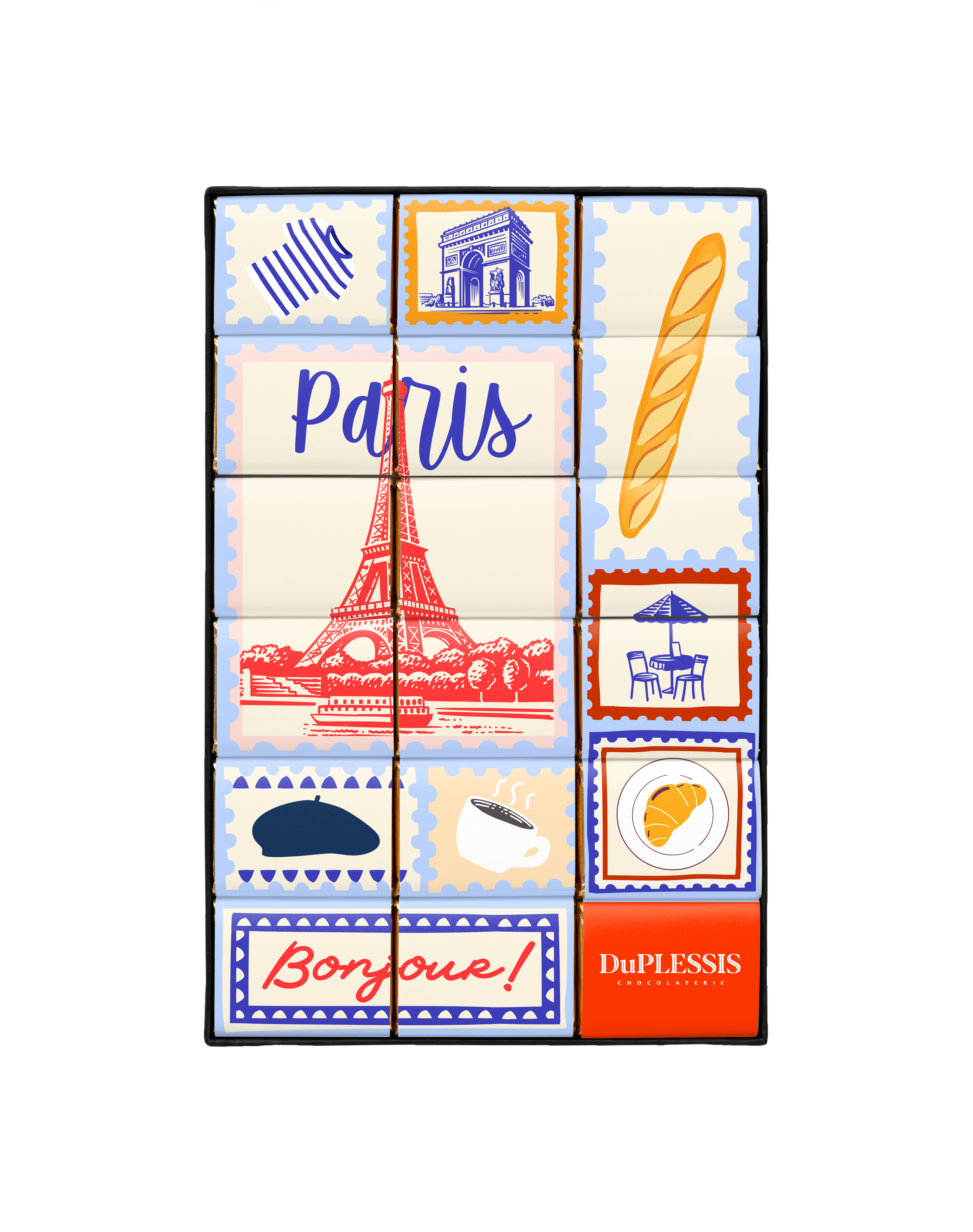 "Stamps of Paris" chocolate box