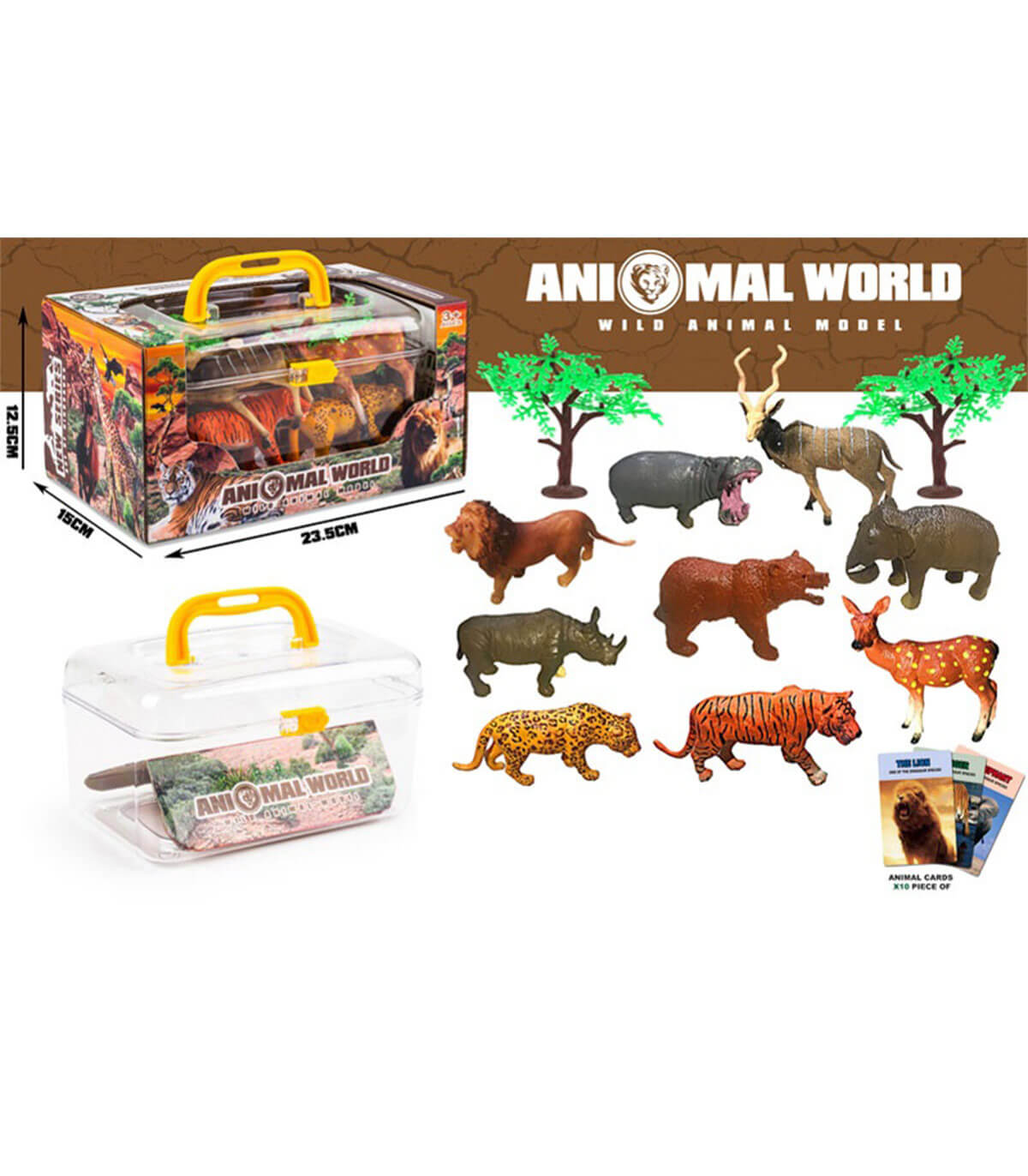 VALISE AVEC ANIMAUX AFRICAINS 9 PIÈCES