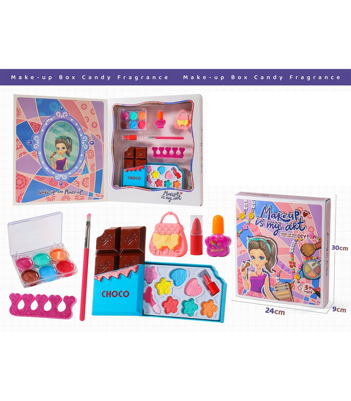 MAKEUP SET WITH CHOCOLATE IN A BOX