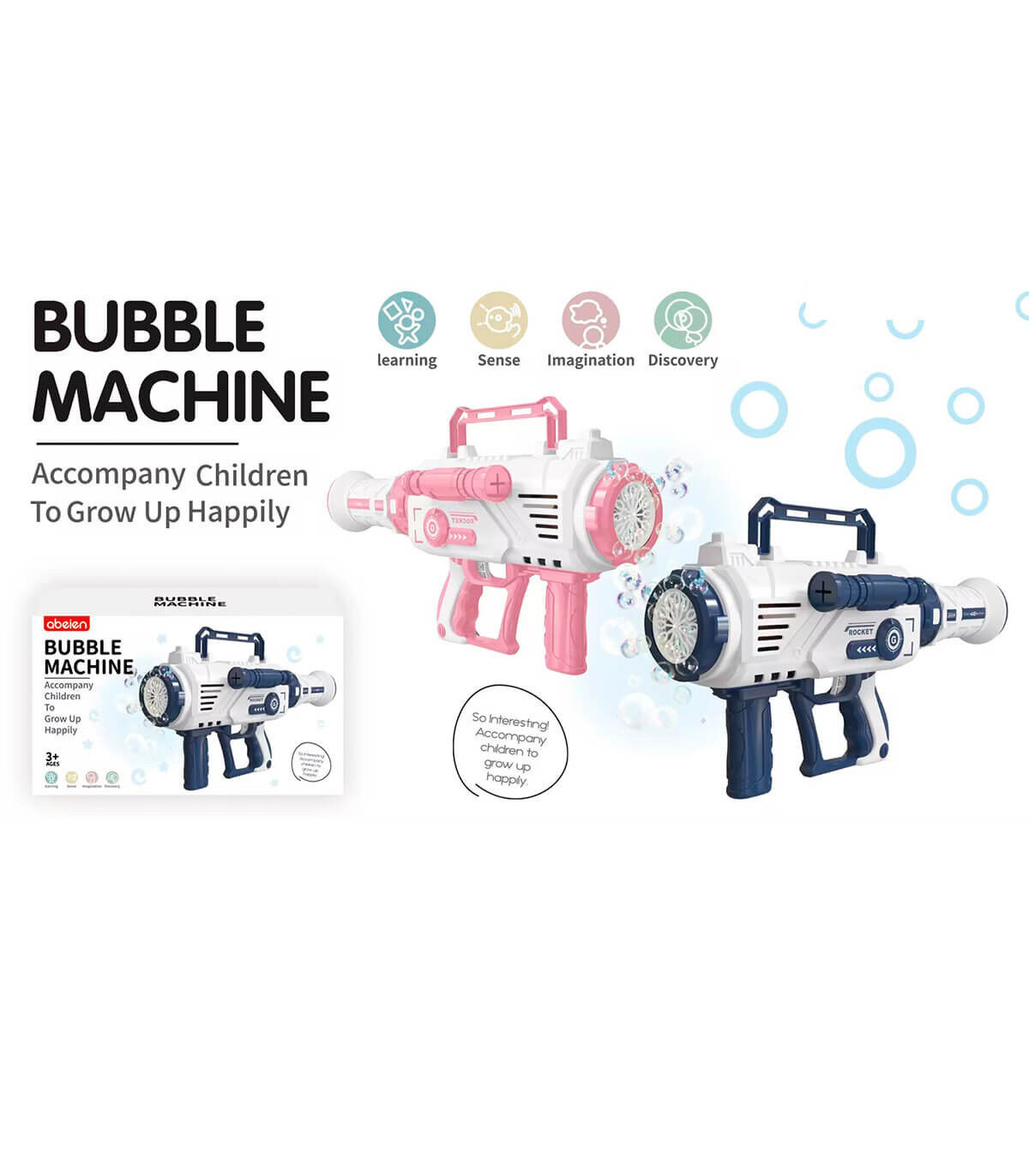 Pistolet à Bulles électrique Blue Sky – Des Tonnes De Bulles Sans Effort, Parfait Pour L'été !