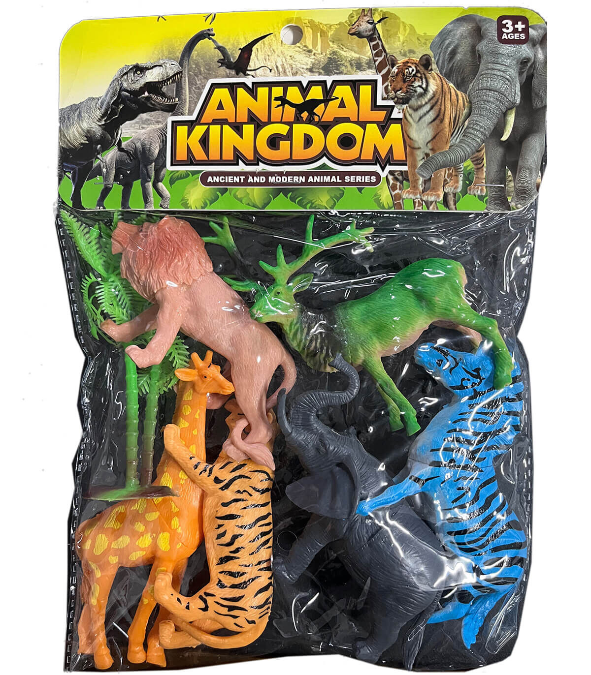 AFRICAN ANIMALS TOY SET WITH GIRAFFE 6 PIECES
