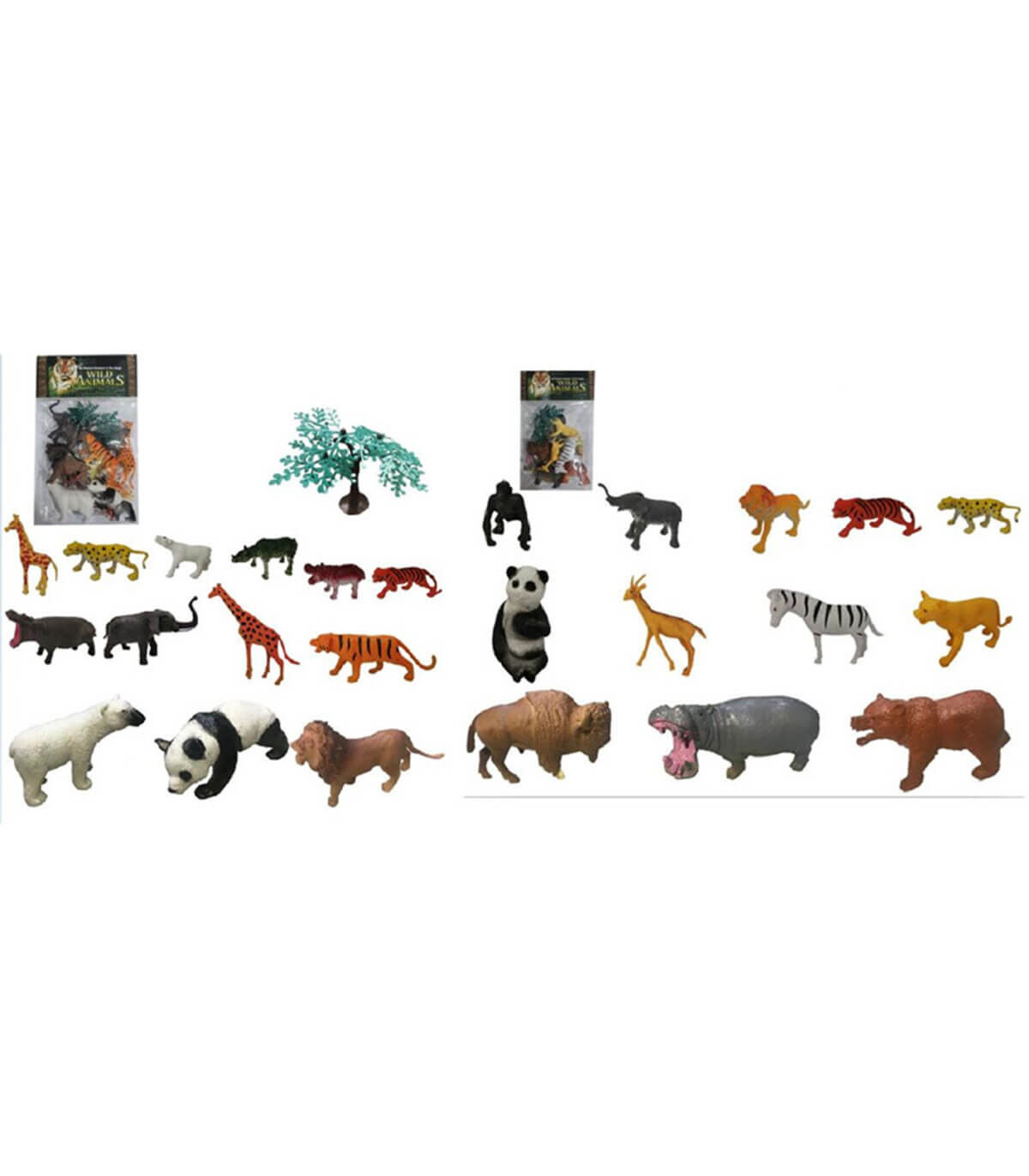 ENSEMBLE D'ANIMAUX SAUVAGES POUR JOUER 12 PIÈCES.DANS UN SAC