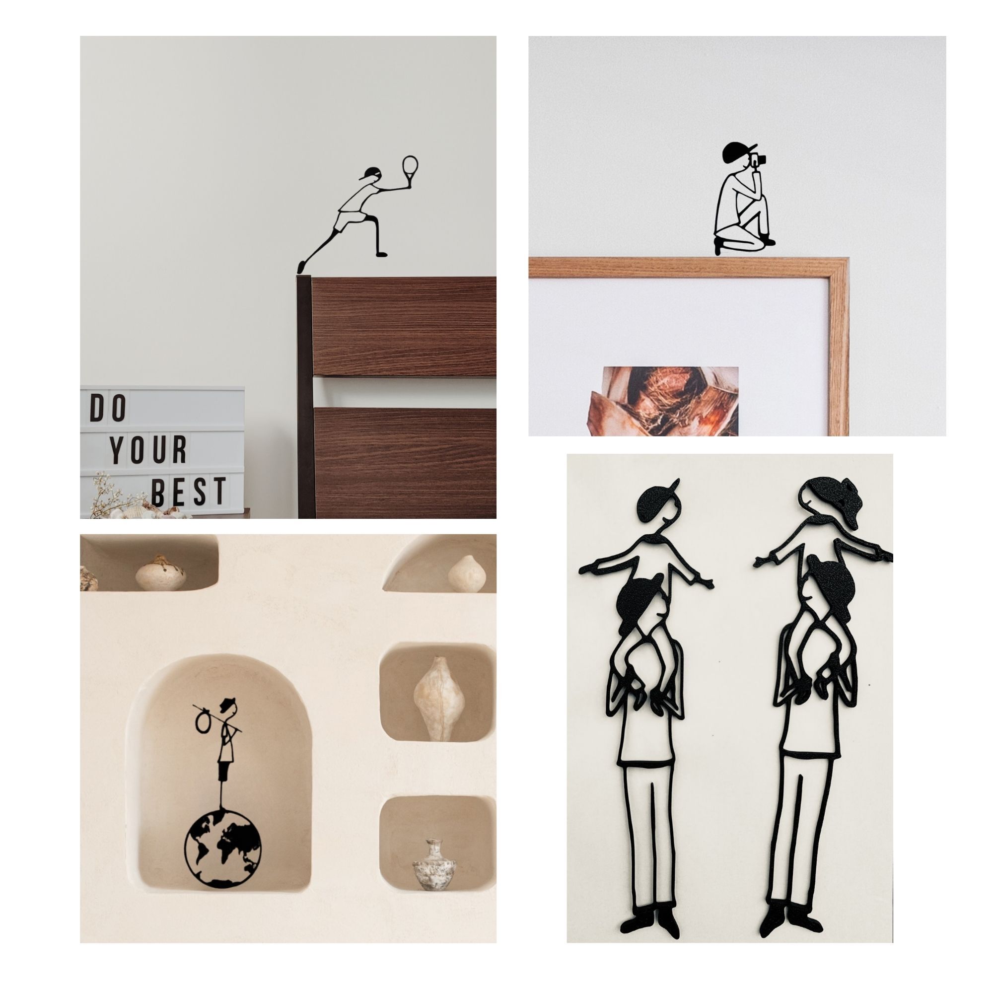Kit per la Festa del Papà / decorazioni murali / PLA nero