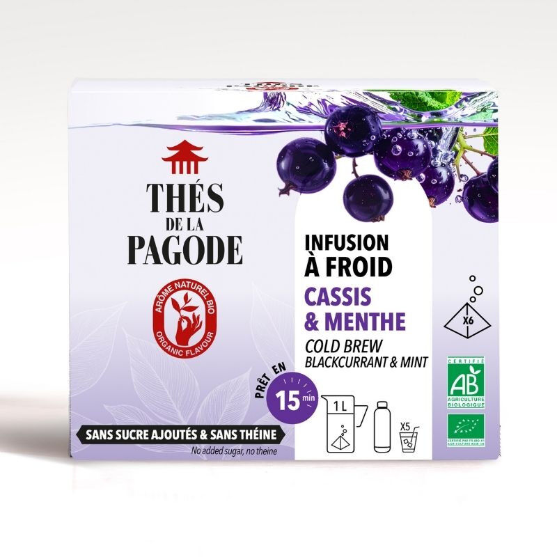 Blackcurrant & Mint Cold Infusion: Box of 6 Large 1L Tea Bags