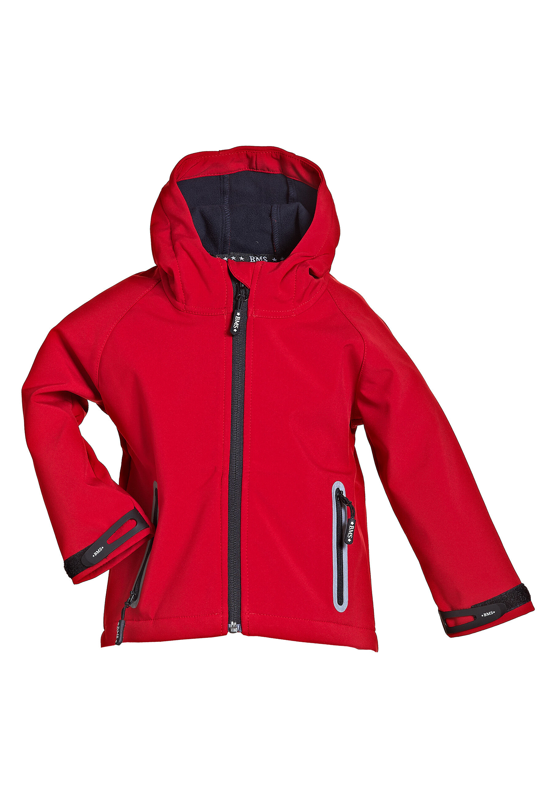 Veste softshell à capuche pour enfants, rouge
