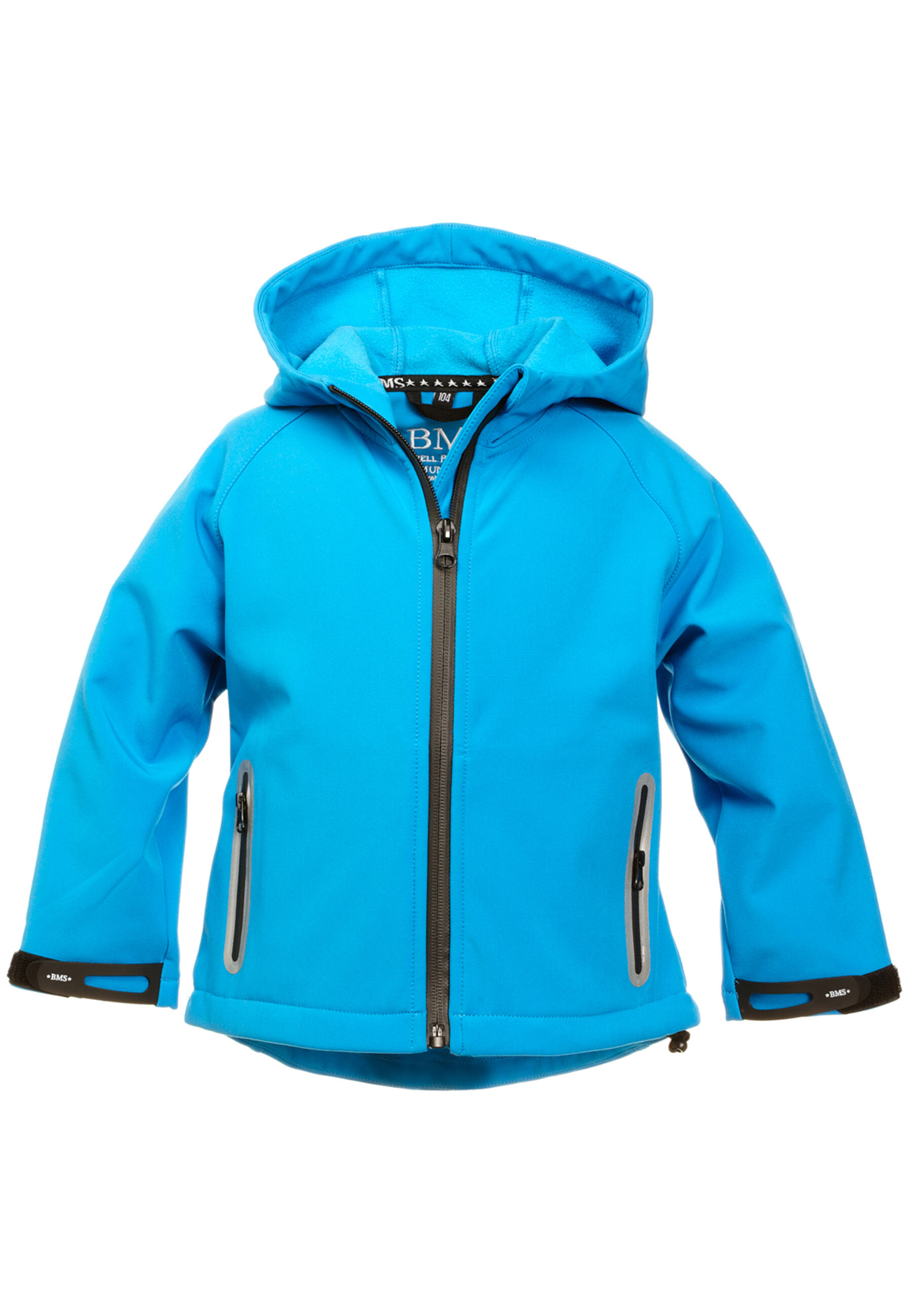 Veste softshell à capuche pour enfants, couleur bleu alpin