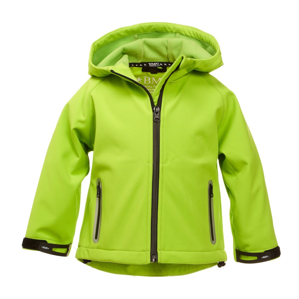 Veste softshell à capuche pour enfants, vert citron