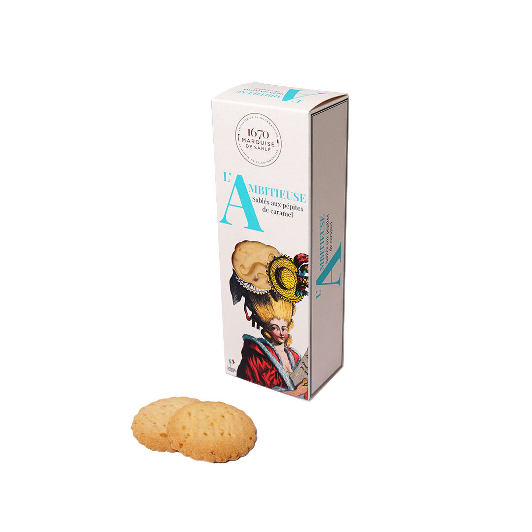 Karamell-Shortbread-Kekse – 125-g-Kartonverpackung Marquise Gourmande – Weihnachtsgeschenk