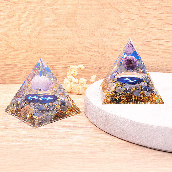 Orgonite 60mm astrology Sagittarius amethyst / sodalite A (1 piece)
