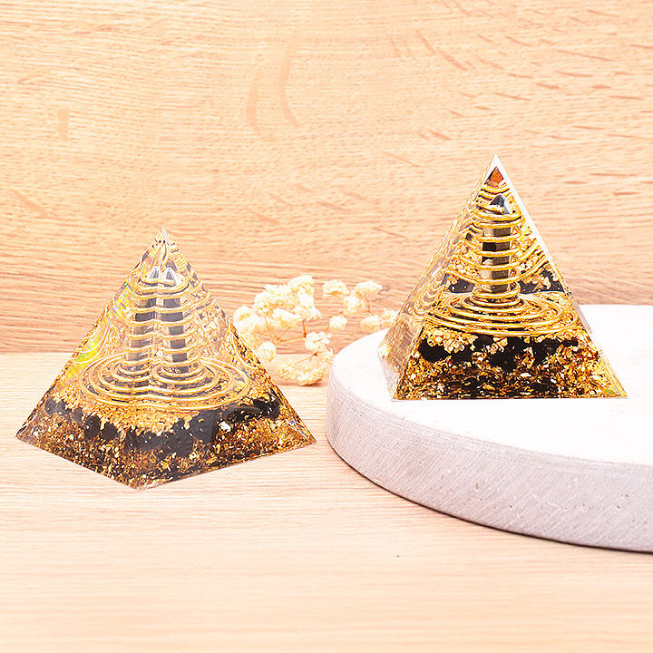 Orgonite 60mm black obsidian tip A (1 piece)