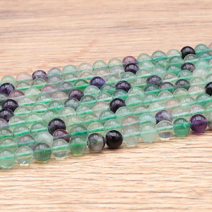 6mm Multicolor Fluorite Bead Strand A