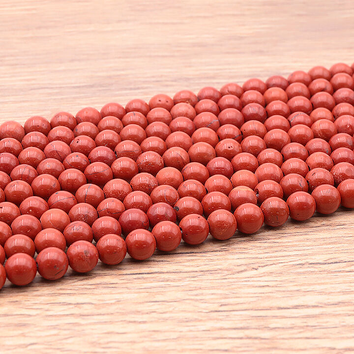 6mm red jasper bead strand A