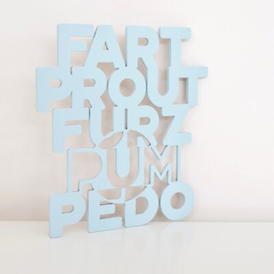 Letras azules de PROUT