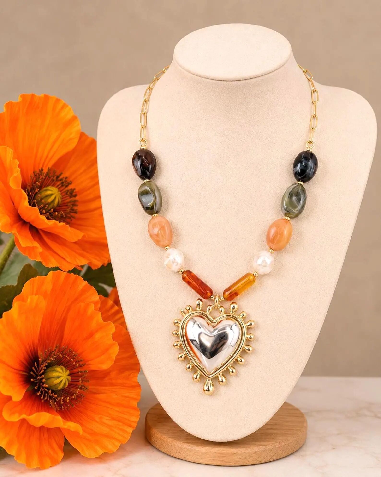 Eye-Catching Colorful Heart Necklace