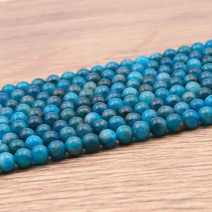 6mm blue apatite bead strand A+
