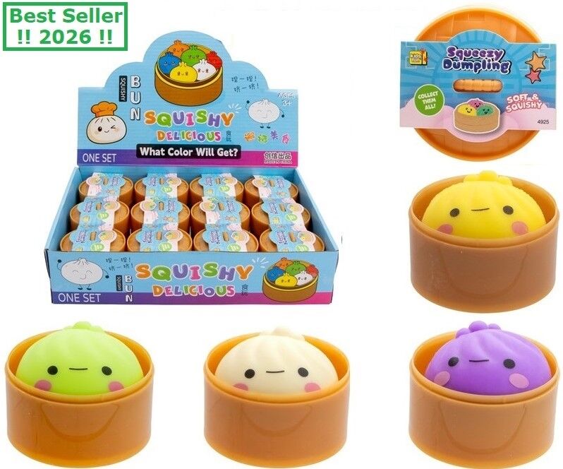 Surprise Squishy Dumpling 5,5 cm, 4 sortiert im Geschenkkarton (12) (Fret aérien)
