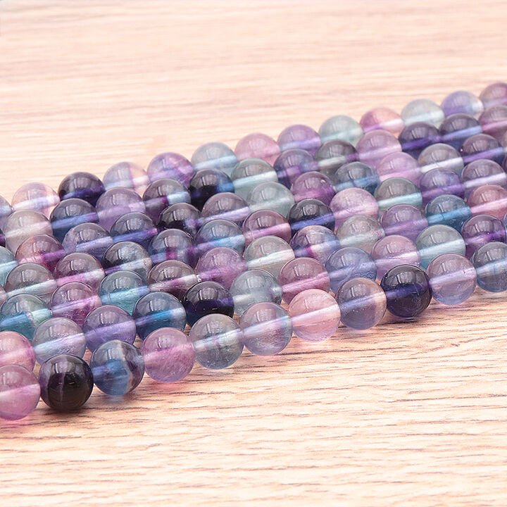 08mm Multicolor Fluorite Bead Strand AA+