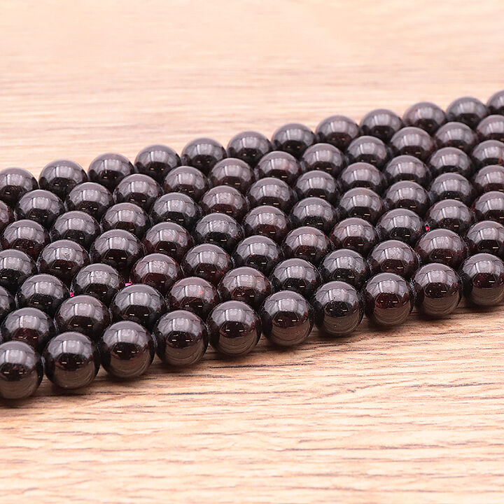 08mm red garnet bead strand A