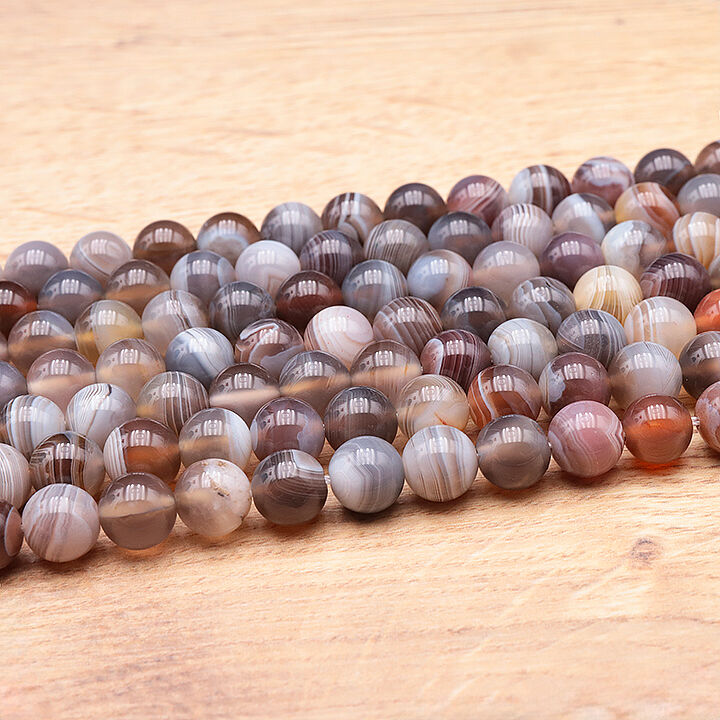 Beading thread 08mm Botswana agate AA