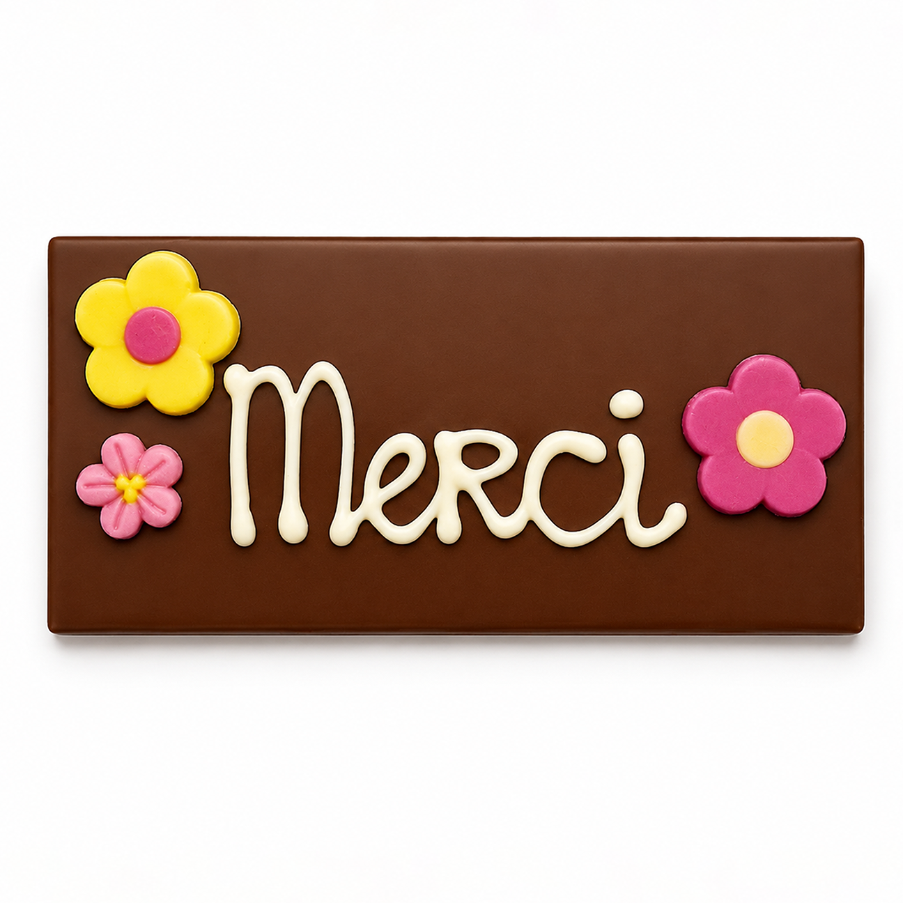 Handmade Chocolate Bar "Merci" milk chocolate - luxury milk chocolate bar handwritten "Merci"